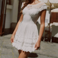 Graceful White Homecoming Dress Ruffles Tiered A-Line Birthday Dress C8633