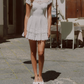 Graceful White Homecoming Dress Ruffles Tiered A-Line Birthday Dress C8633