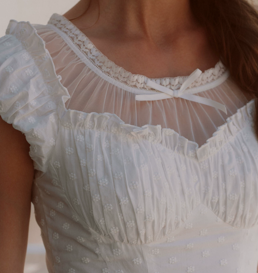 Graceful White Homecoming Dress Ruffles Tiered A-Line Birthday Dress C8633