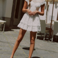 Graceful White Homecoming Dress Ruffles Tiered A-Line Birthday Dress C8633