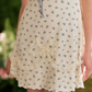 Charming Spaghetti Straps Blue Floral Homecoming Dress Lace A-Line Birthday Dress C8634