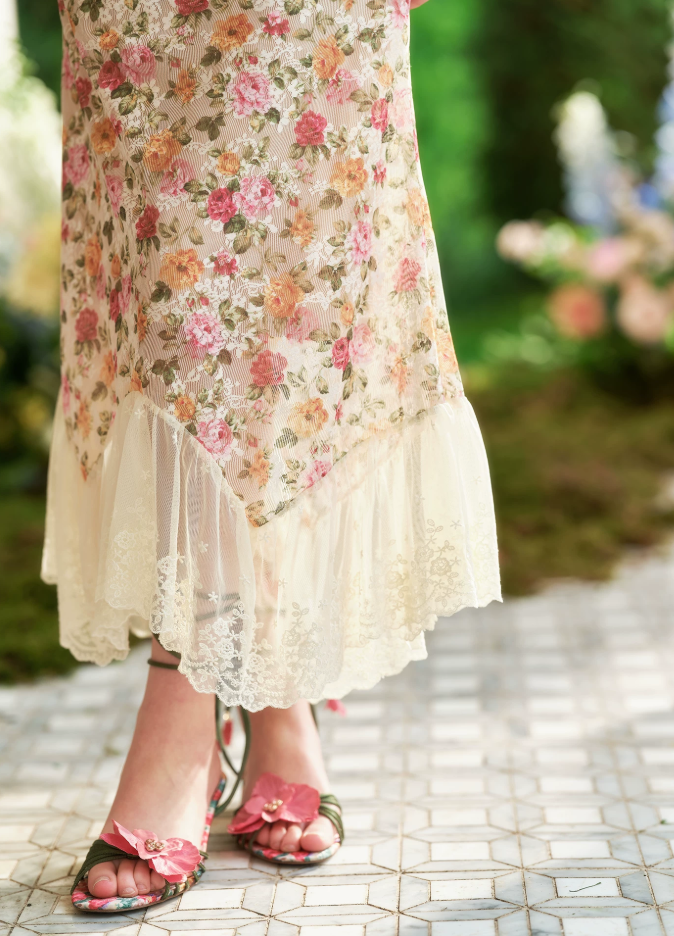 Fascinating Off-Shoulder Lace Prom Dress Floral Mermaid Evening Dress C8638