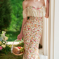 Fascinating Off-Shoulder Lace Prom Dress Floral Mermaid Evening Dress C8638