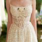 Ornate Spaghetti Straps Ivory Prom Dress Lace  Bows A-Line Evening Dress C8639