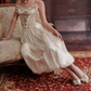 Glam Spaghetti Straps Ivory Prom Dress Appliques Lace A-Line Evening Dress C8641