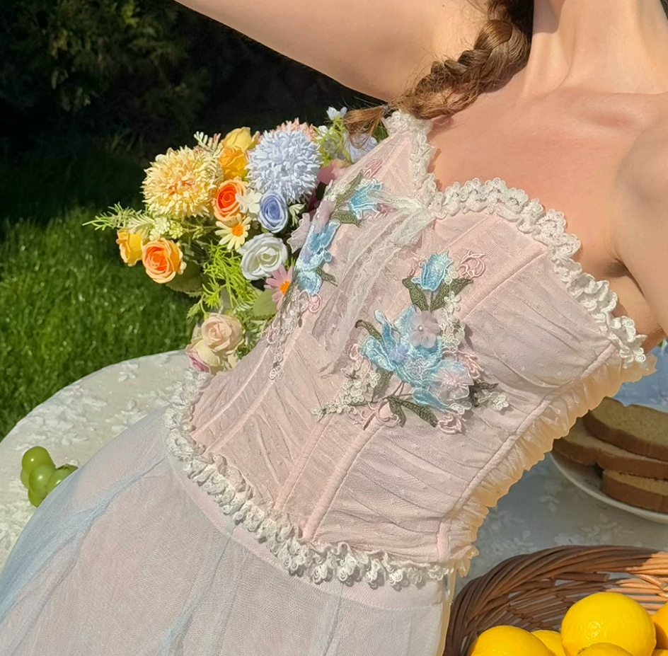 Robe de bal de princesse bustier à volants en satin long, robe de soirée C8117