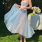 Robe de bal de princesse bustier à volants en satin long, robe de soirée C8117