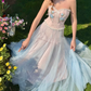 Robe de bal de princesse bustier à volants en satin long, robe de soirée C8117