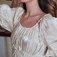 Lustrous Short Sleeve Ivory Prom Dress Lace A-Line Evening Dress C8646