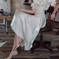 Lustrous Short Sleeve Ivory Prom Dress Lace A-Line Evening Dress C8646