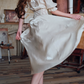 Lustrous Short Sleeve Ivory Prom Dress Lace A-Line Evening Dress C8646