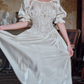 Lustrous Short Sleeve Ivory Prom Dress Lace A-Line Evening Dress C8646