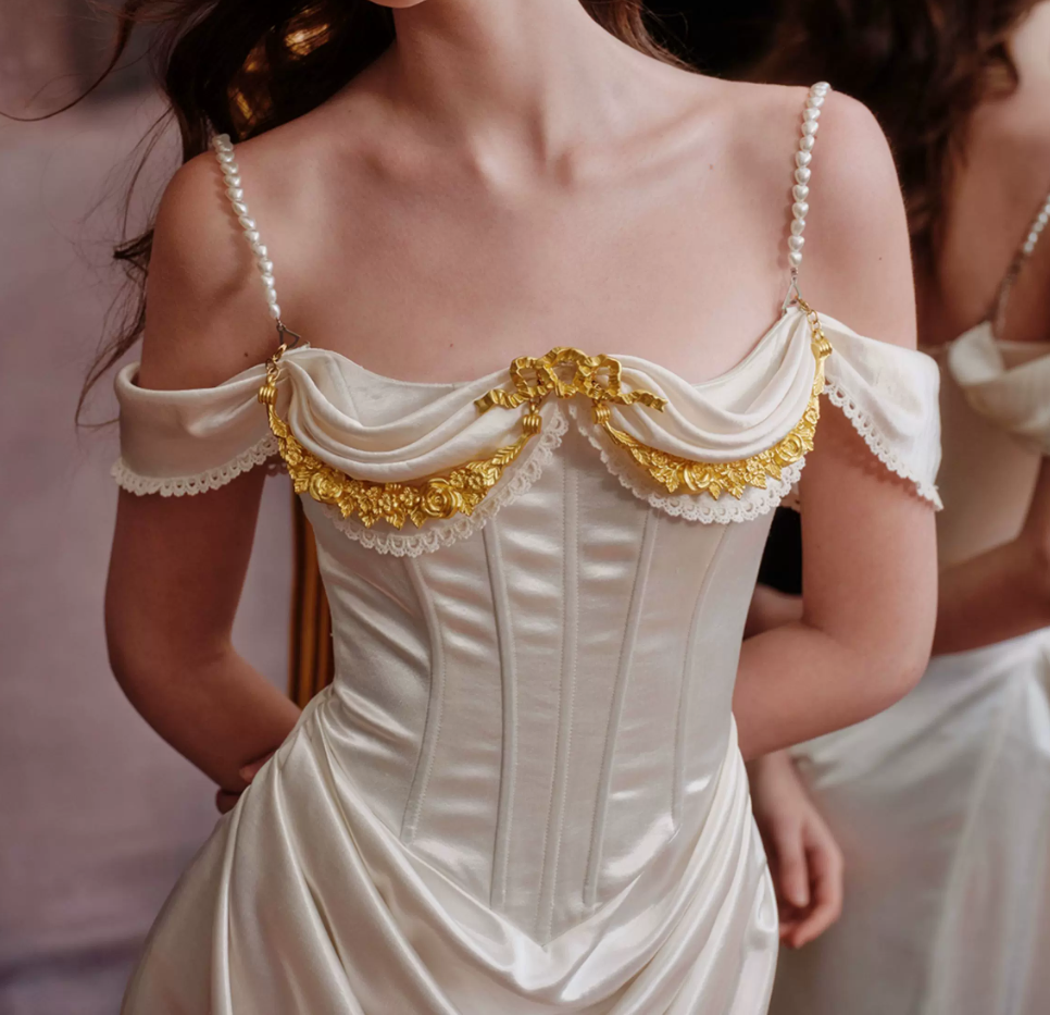 Graceful Beading Spaghetti Straps Prom Dress White Satin Evening Dress C8648