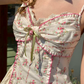 Adorable Pink Homecoming Dress Floral Spaghetti Straps A-Line Birthday Dress C8649