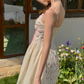 Adorable Pink Homecoming Dress Floral Spaghetti Straps A-Line Birthday Dress C8649