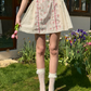 Adorable Pink Homecoming Dress Floral Spaghetti Straps A-Line Birthday Dress C8649