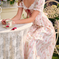 Robe de bal de princesse bustier à volants en satin long, robe de soirée C8117