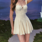 Unique Spaghetti Straps Lace Homecoming Dress White Tassel A-Line Birthday Dress C8653