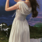 Charming Ruched Collar White Prom Dress Satin A-Line Evening Dress C8655