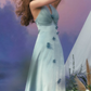 Chic Halter Neck Blue Prom Dress Satin Appliques A-Line Evening Dress C8656