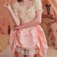 Romantic Short Sleeve Pink Homecoming Dress Short Sleeve Beading Lace A-Line Birthday Dress C8658