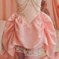 Romantic Short Sleeve Pink Homecoming Dress Short Sleeve Beading Lace A-Line Birthday Dress C8658