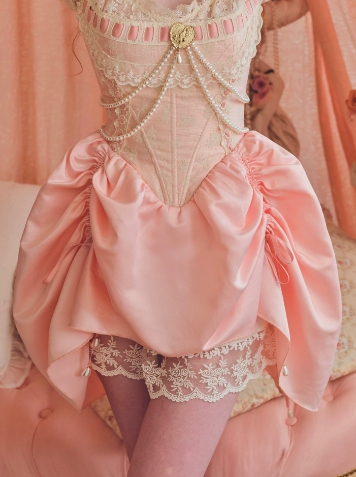 Romantic Short Sleeve Pink Homecoming Dress Short Sleeve Beading Lace A-Line Birthday Dress C8658