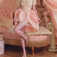 Romantic Short Sleeve Pink Homecoming Dress Short Sleeve Beading Lace A-Line Birthday Dress C8658