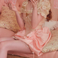 Romantic Short Sleeve Pink Homecoming Dress Short Sleeve Beading Lace A-Line Birthday Dress C8658