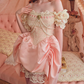 Romantic Short Sleeve Pink Homecoming Dress Short Sleeve Beading Lace A-Line Birthday Dress C8658