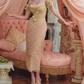 Robe de bal de princesse bustier à volants en satin long, robe de soirée C8117