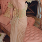 Robe de bal de princesse bustier à volants en satin long, robe de soirée C8117