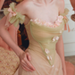 Robe de bal de princesse bustier à volants en satin long, robe de soirée C8117
