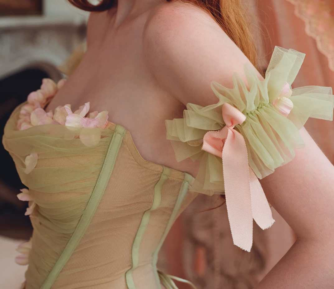 Robe de bal de princesse bustier à volants en satin long, robe de soirée C8117