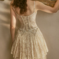 Robe de bal de princesse bustier à volants en satin long, robe de soirée C8117