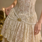 Robe de bal de princesse bustier à volants en satin long, robe de soirée C8117