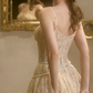 Robe de bal de princesse bustier à volants en satin long, robe de soirée C8117