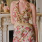 Robe de bal de princesse bustier à volants en satin long, robe de soirée C8117