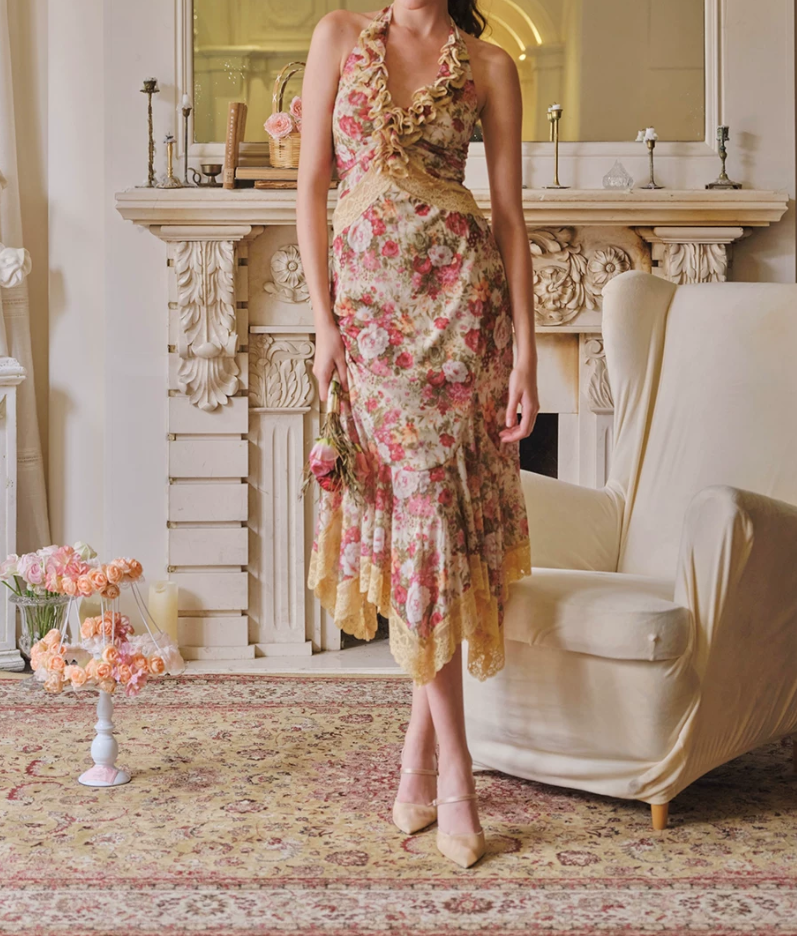 Robe de bal de princesse bustier à volants en satin long, robe de soirée C8117