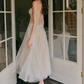 Robe de bal de princesse bustier à volants en satin long, robe de soirée C8117