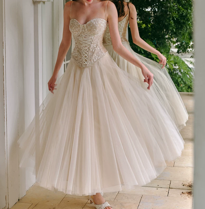 Robe de bal de princesse bustier à volants en satin long, robe de soirée C8117