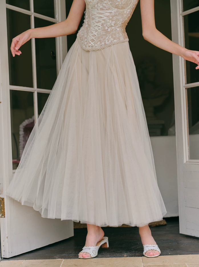 Robe de bal de princesse bustier à volants en satin long, robe de soirée C8117