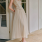 Robe de bal de princesse bustier à volants en satin long, robe de soirée C8117