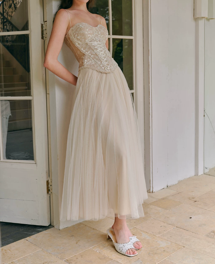 Robe de bal de princesse bustier à volants en satin long, robe de soirée C8117