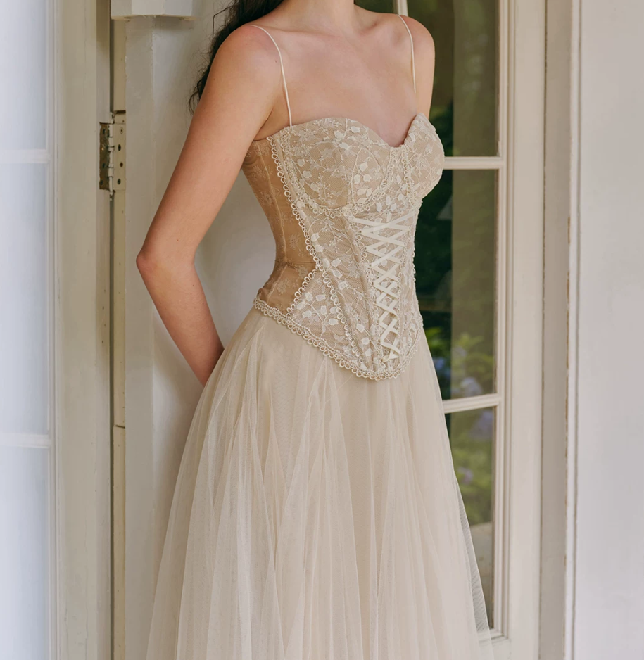 Robe de bal de princesse bustier à volants en satin long, robe de soirée C8117