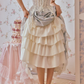 Ornate Short Sleeve Lace Prom Dress Pastel Blue A-Line Evening Dress C8670
