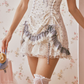 Glam Short Sleeve Floral Homecoming Dress Ruffles Lace A-Line Birthday Dress C8671