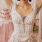 Glam Short Sleeve Floral Homecoming Dress Ruffles Lace A-Line Birthday Dress C8671
