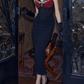 Robe de bal de princesse bustier à volants en satin long, robe de soirée C8117