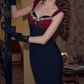 Robe de bal de princesse bustier à volants en satin long, robe de soirée C8117